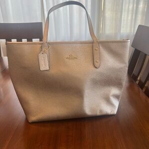 Coach Metallic Tote Bag